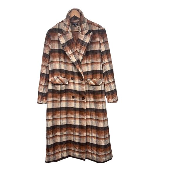 Pretty Little Thing Plus Size Wool Oversized Duster Coat Size 14 - Picture 1 of 15